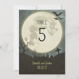 Convite Número da Mesa para um casamento de Halloween