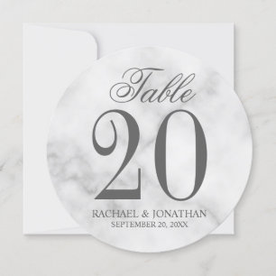 Convite Número da Mesa Redonda de Casamento de Mármore B