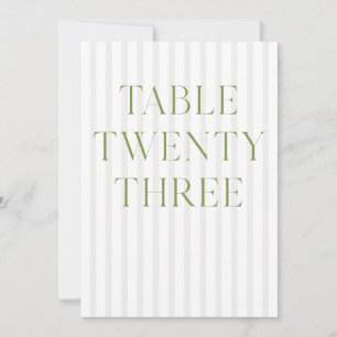 Convite Número da Tabela 23 do Classic Sage Green & Beige