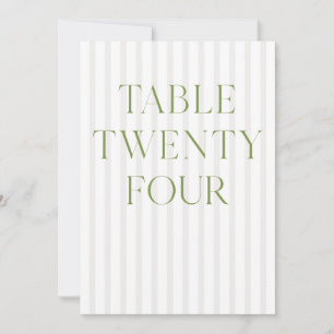 Convite Número da Tabela 24 do Classic Sage Green & Beige 