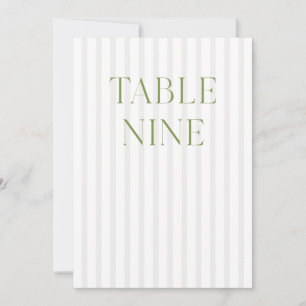 Convite Número da Tabela 9 do Classic Sage Green & Beige W