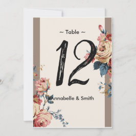 Convite número da tabela amada