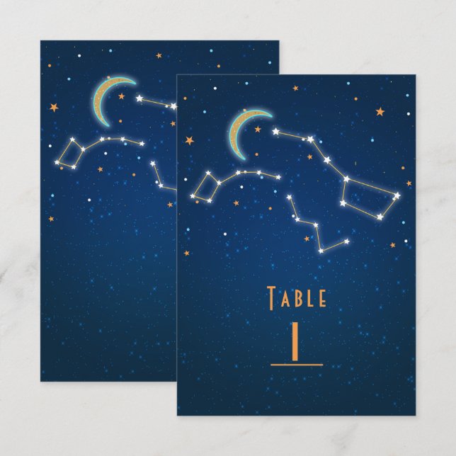 Convite Número da Tabela da Constelação de Observação de E (Frente/Verso)
