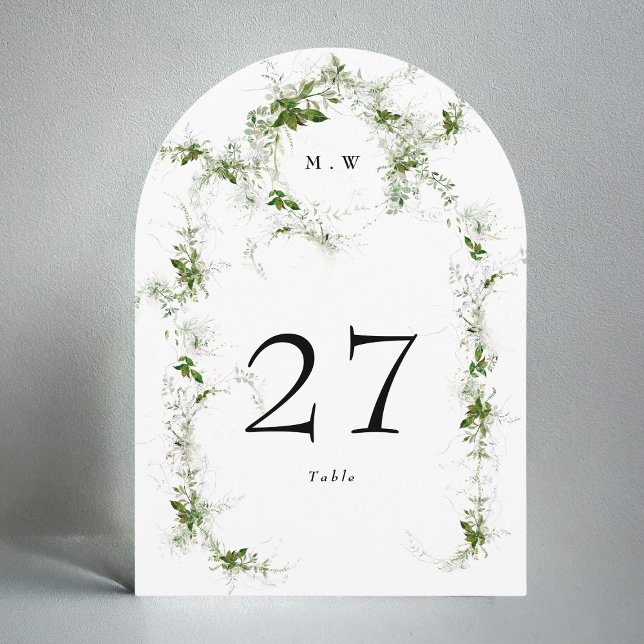 Convite Número da Tabela de Arrasto Eucalyptus Verdes Mono (Criador carregado)