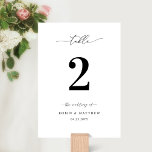 Convite Número da Tabela de Caligrafia de Script de Casame<br><div class="desc">Elevem sua recepção de casamento com nossos belos números de mesas, projetados para misturar minimalismo moderno com elegância romântica. Cada peça apresenta detalhes delicados de caligrafia que captam graciosamente a essência do seu dia especial. Feito com cuidado, esses números de tabelas servem tanto como um guia funcional quanto como um...</div>