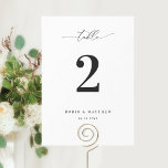 Convite Número da Tabela de Caligrafia de Script de Recepç<br><div class="desc">Elevem sua recepção com nossos belos números de mesas, projetados para misturar minimalismo moderno com elegância romântica. Cada peça apresenta detalhes delicados de caligrafia que captam graciosamente a essência do seu dia especial. Feito com cuidado, esses números de tabelas servem tanto como um guia funcional quanto como um elemento de...</div>