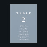 Convite Número da Tabela de Casamento Azul Elegante Dusty<br><div class="desc">Gráfico de Números de Tabela Numérica de Números de Tabela Azul Elegante Dusty</div>