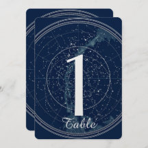 Número da Tabela de Casamento Céu Noturno da Const