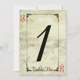 Convite Número da Tabela de Casamento da Rainha dos Coraçõ