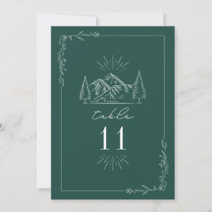 Convite Número da Tabela de Casamento de Esmeraldas de Mon