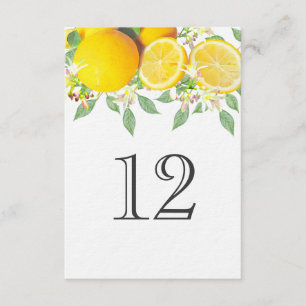 Convite Número da Tabela de Casamento de Lemon de Boho Mo