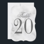 Convite Número da Tabela de Casamento de Mármore Branco<br><div class="desc">Número da Tabela de Casamento A placa apresenta o título "Mesa" no estilo de fonte do script elegante da cinza com o número da tabela no estilo de fonte da cinza em fundo de mármore branco. Perfeito também para chá de panela, janto de ensaio, festa de aniversário, restaurantes, festas e...</div>