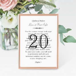 Convite Número da Tabela de Casamento de Página do Livro d