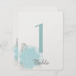 Convite Número da Tabela de Casamento de Praia de Seashell