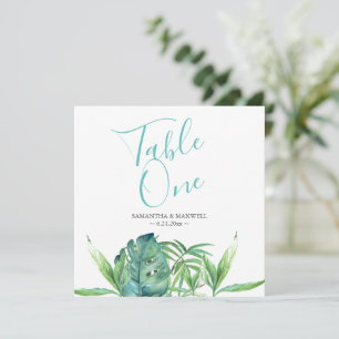 Convite Número da Tabela de Casamento de Praia Tropical