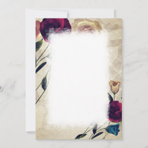 Convite Número da Tabela de Casamento de Rosas Beige Antig