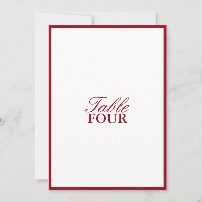 Convite Número da Tabela de Casamento de Script Moderno Mi (Frente)