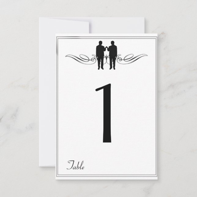 Convite Número da Tabela de Casamento do Groom de Elegânci (Frente)