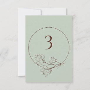 Convite Número da Tabela de Casamento Floral do Sage Boho