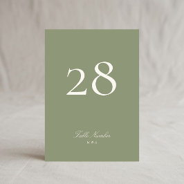 Convite Número da Tabela de Casamento Verde de Sage Tradic