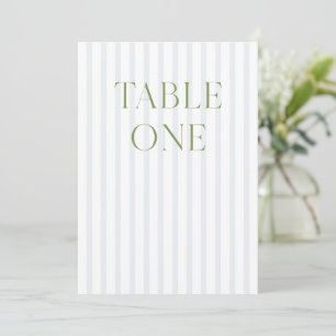 Convite Número da Tabela de Casamento Verde e Azul do Sage