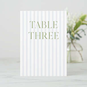 Convite Número da Tabela de Casamento Verde e Azul do Sage