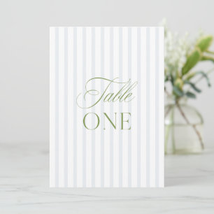 Convite Número da Tabela de Casamento Verde e Azul do Sage
