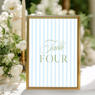 Convite Número da Tabela de Casamento Verde e Azul do Sage
