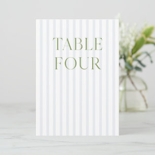 Convite Número da Tabela de Casamento Verde e Azul do Sage