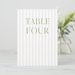 Convite Número da Tabela de Casamento Verde e Beige do Sag