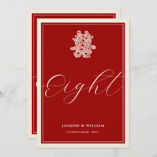 Convite Número da Tabela de Casamento Vermelho Chinês de F