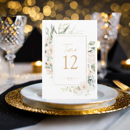 Convite Número da Tabela de Elegância Floral Pearl Blush I