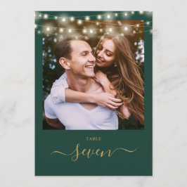 Convite Número da Tabela de Fotografias das Luzes das Cord