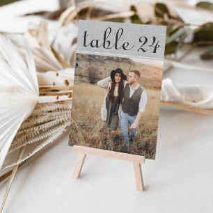 Convite Número da Tabela de Fotografias de Casamento da C
