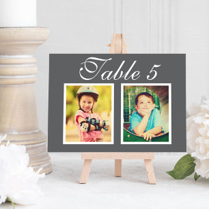 Convite Número da Tabela de Fotografias de Casamento Eleg