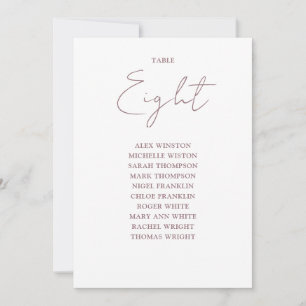 Convite Número da Tabela de Gráfico de Assentos Modernos M