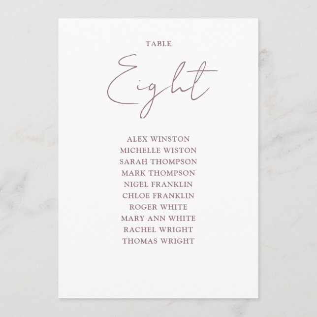 Convite Número da Tabela de Gráfico de Assentos Modernos M (Frente)