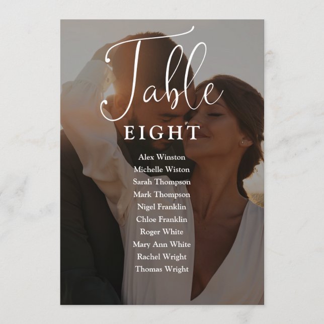 Convite Número da Tabela de Gráfico de Seções de Fotos de  (Frente)