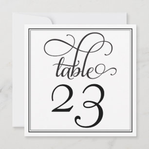 Convite Número da Tabela de Script de Curva Preta