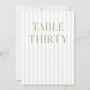 Convite Número da Tabela do Classic Sage Green & Beige Wed