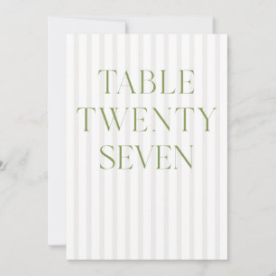 Convite Número da Tabela do Classic Sage Green & Beige Wed