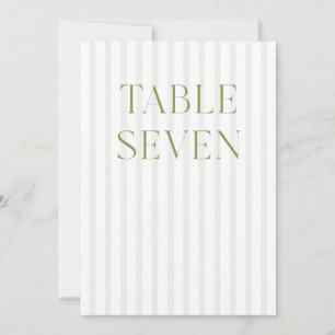 Convite Número da Tabela do Classic Sage Green & Beige Wed