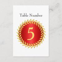 Número da Tabela do Monograma da Elegância Vermelh