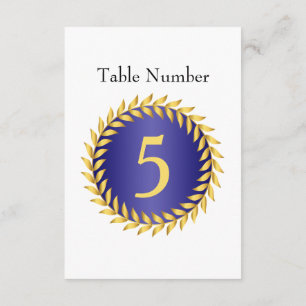 Convite Número da Tabela do Monograma Real Blue Elegance