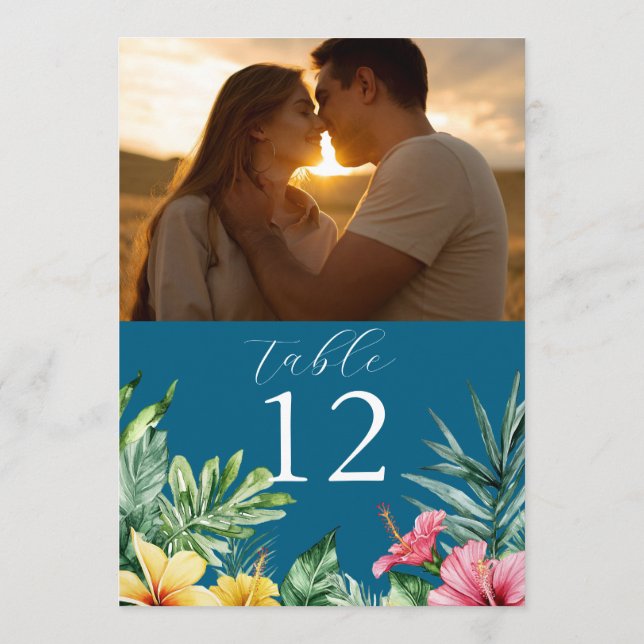 Convite Número da Tabela Fotográfica das Flores Tropicais  (Verso)