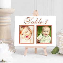 Convite Número da Tabela Fotográfica de Casamento de Terra