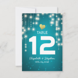 Convite Número da Tabela Local de Casamento das Luzes de S