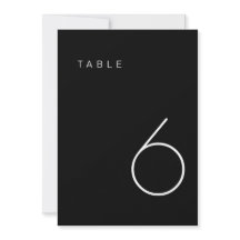 Número da Tabela Mínima Moderna Preta e Branca