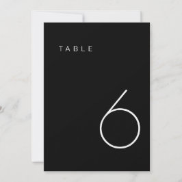 Convite Número da Tabela Mínima Moderna Preta e Branca