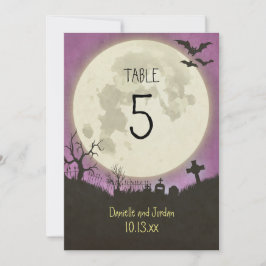 Convite Número da Tabela para um casamento de Halloween em